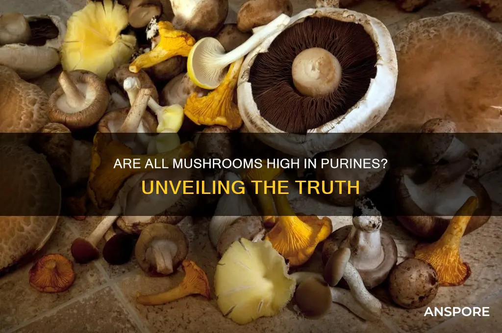 are all mushrooms high in purines