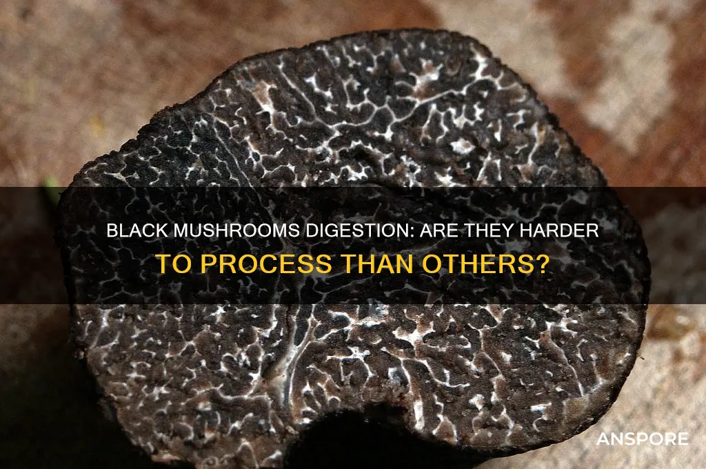 are black mushrooms hard to digest