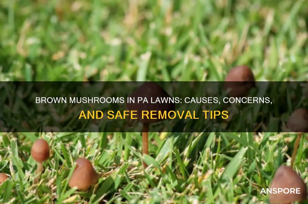 are brown mushrooms growing in lawn in pa