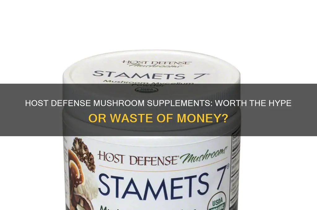 are host defense mushroom supplements worth it