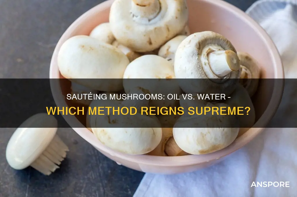 are mushrooms better sauted in oil or water