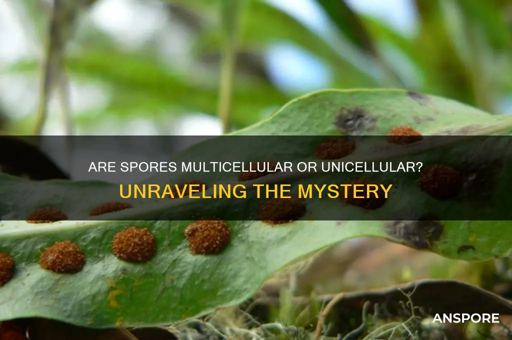 are spores multicellular or unicellular