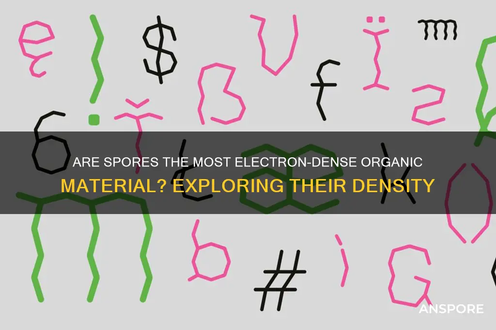 are spores the most electron dense organic material