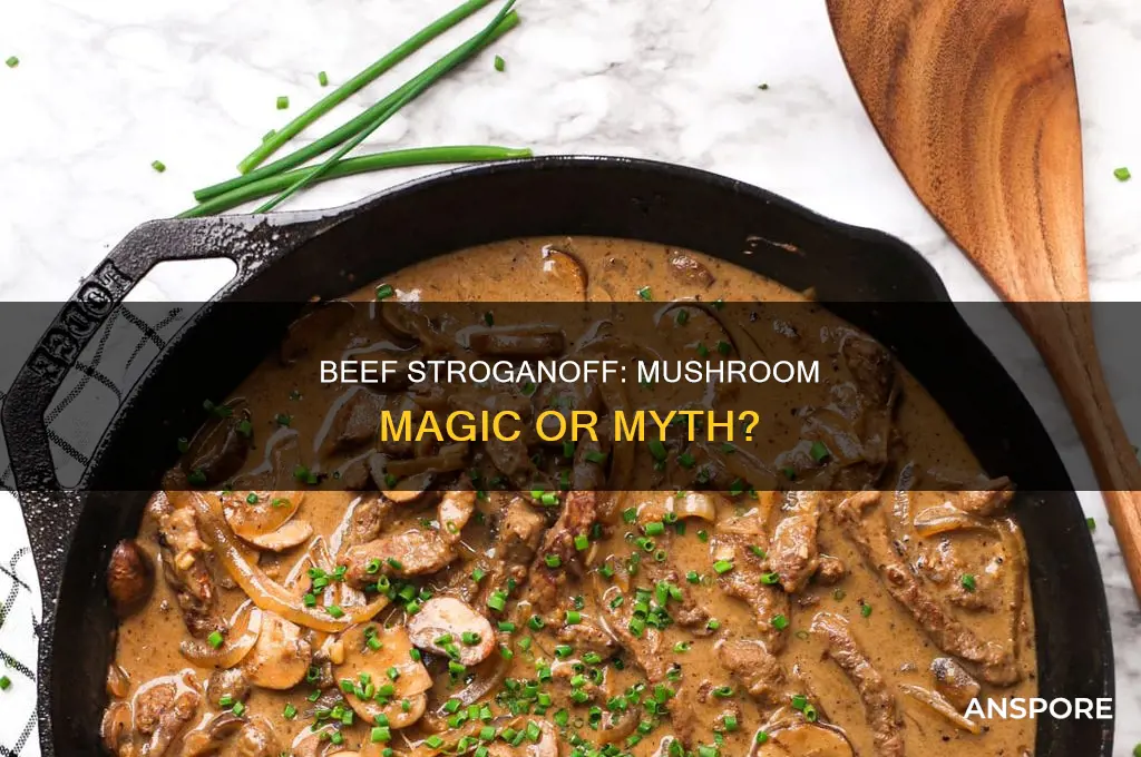 are there mushrooms in beef stroganoff