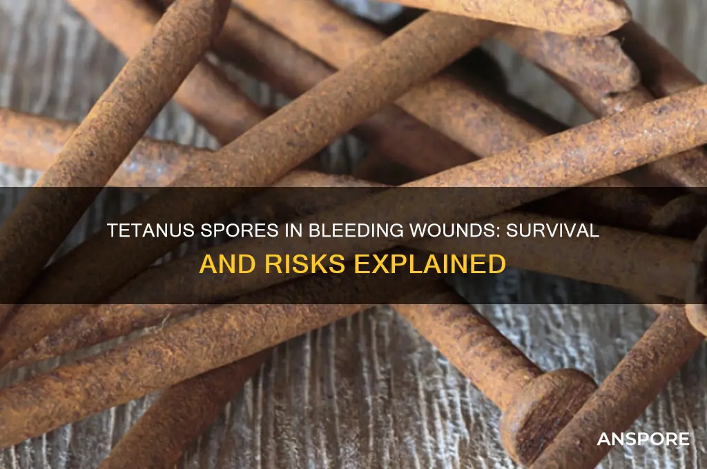 can a tetanus spore survive in a wound that bled
