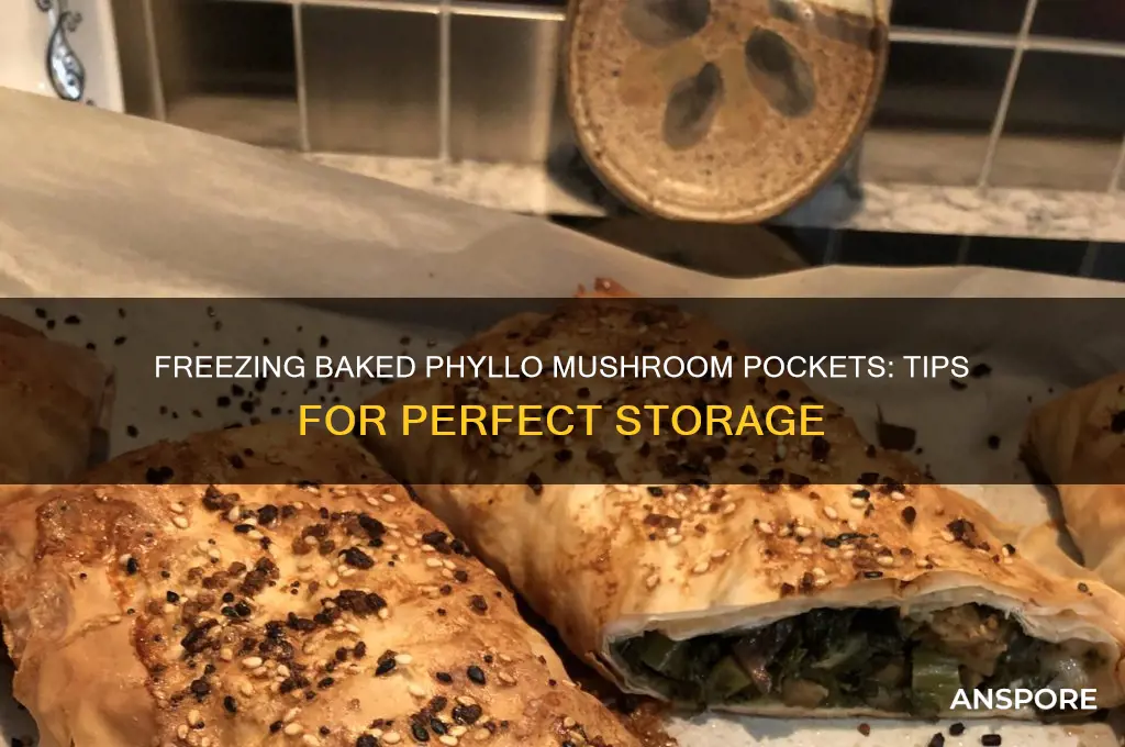 can baked phyllo stuffed with mushrooms be frozen