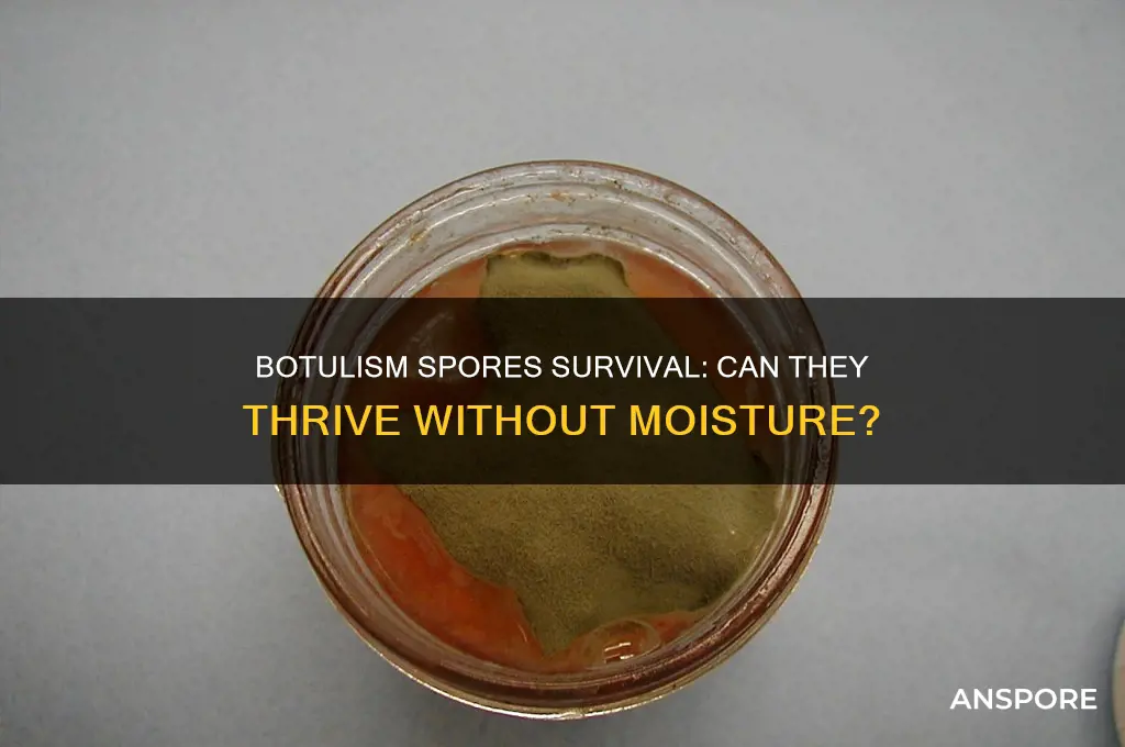 can botulism spores live without moisture