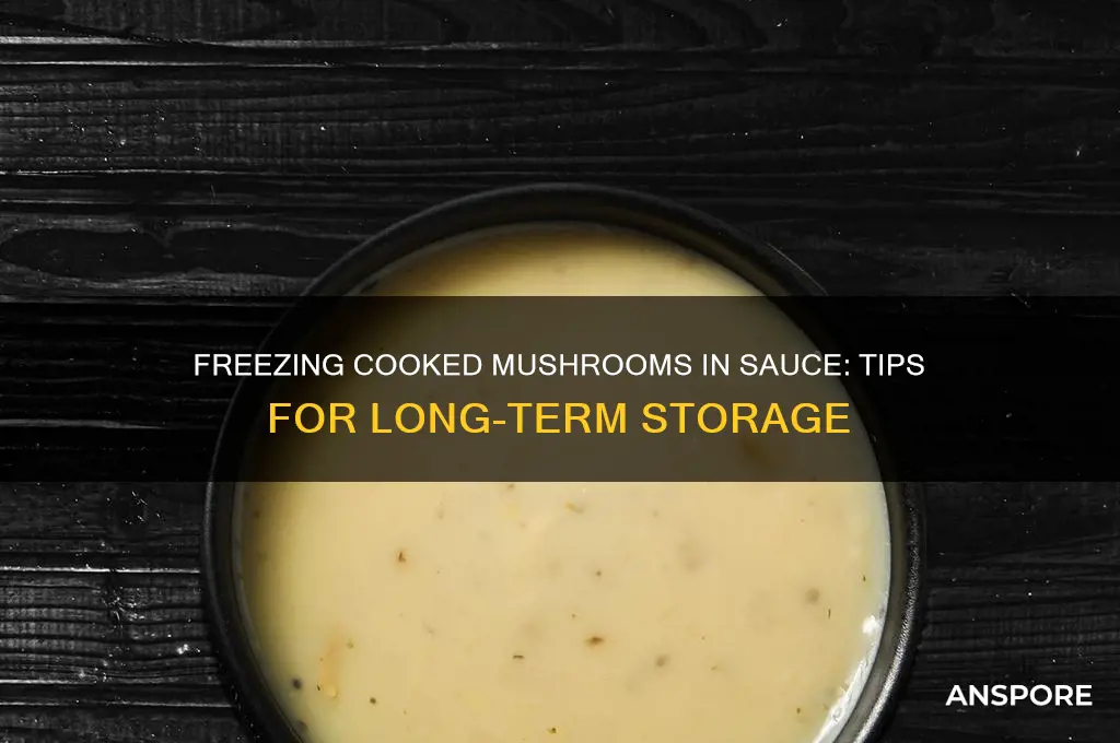 can cooked mushrooms in sauce be frozen