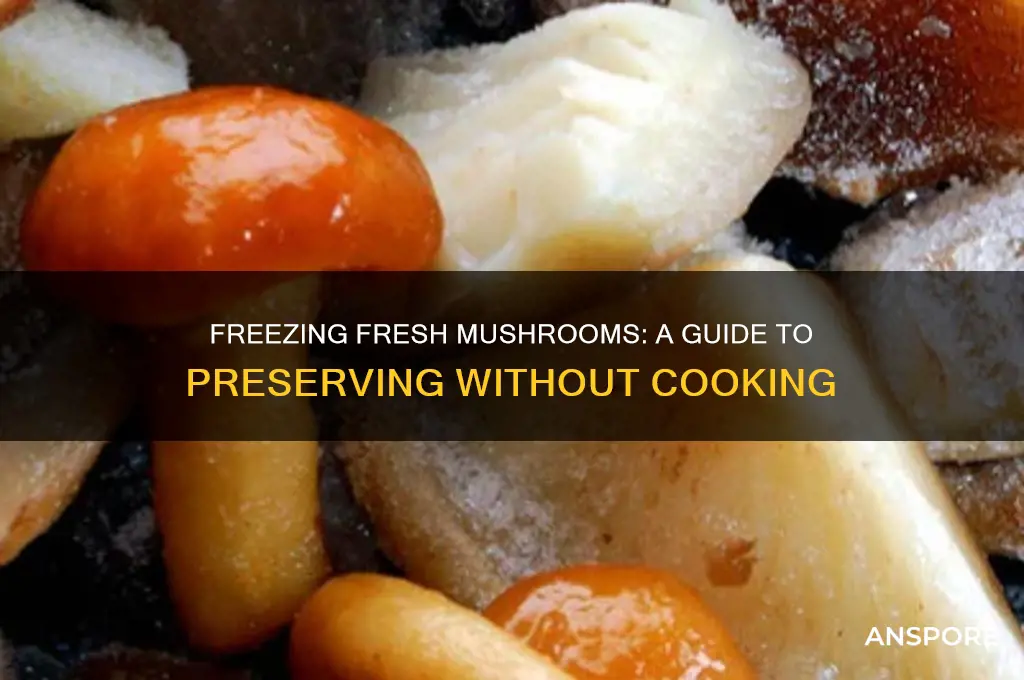 can fresh mushrooms be frozen without cooking