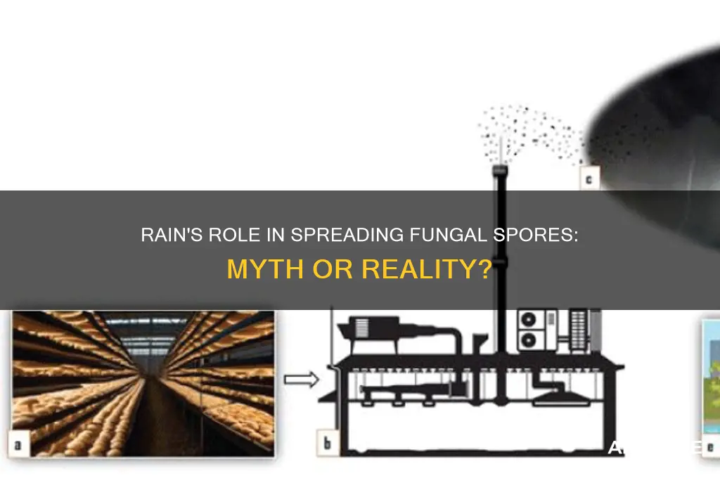 can fungal spores be spread by rain