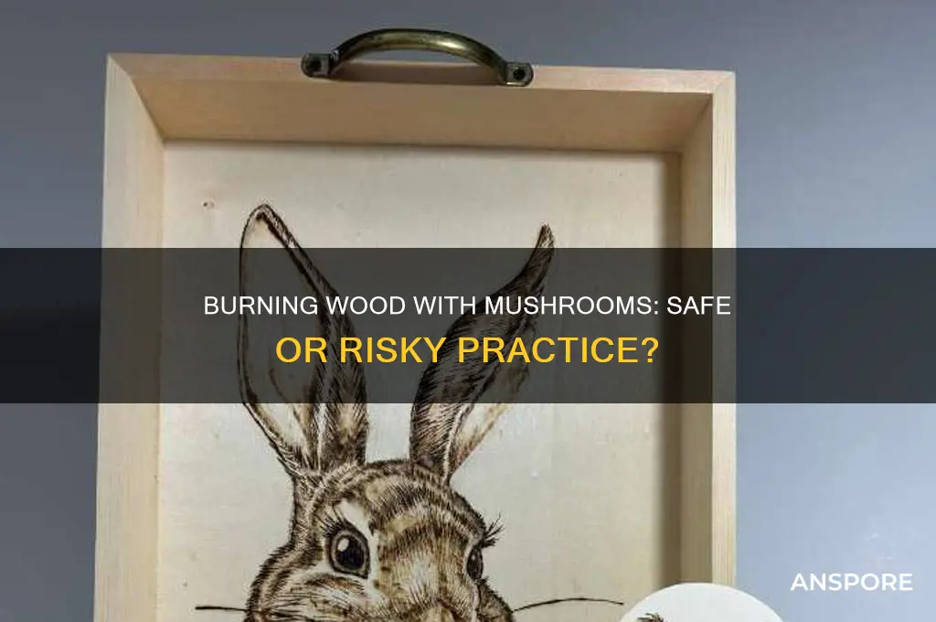 can i burn wood with mushrooms growing on it
