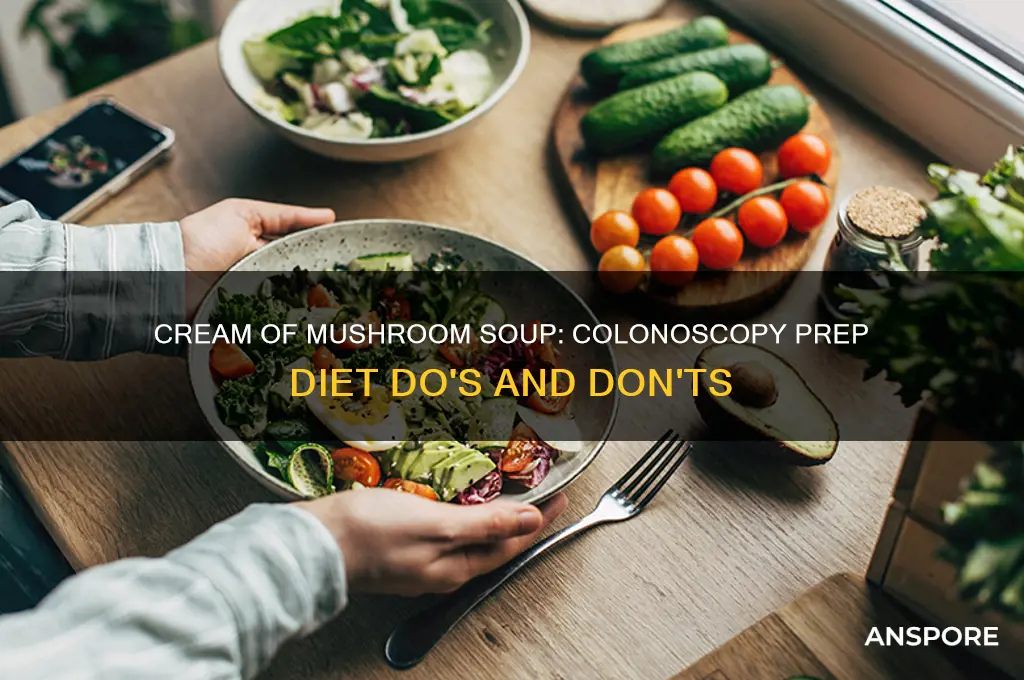 can i eat cream of mushroom soup before colonoscopy