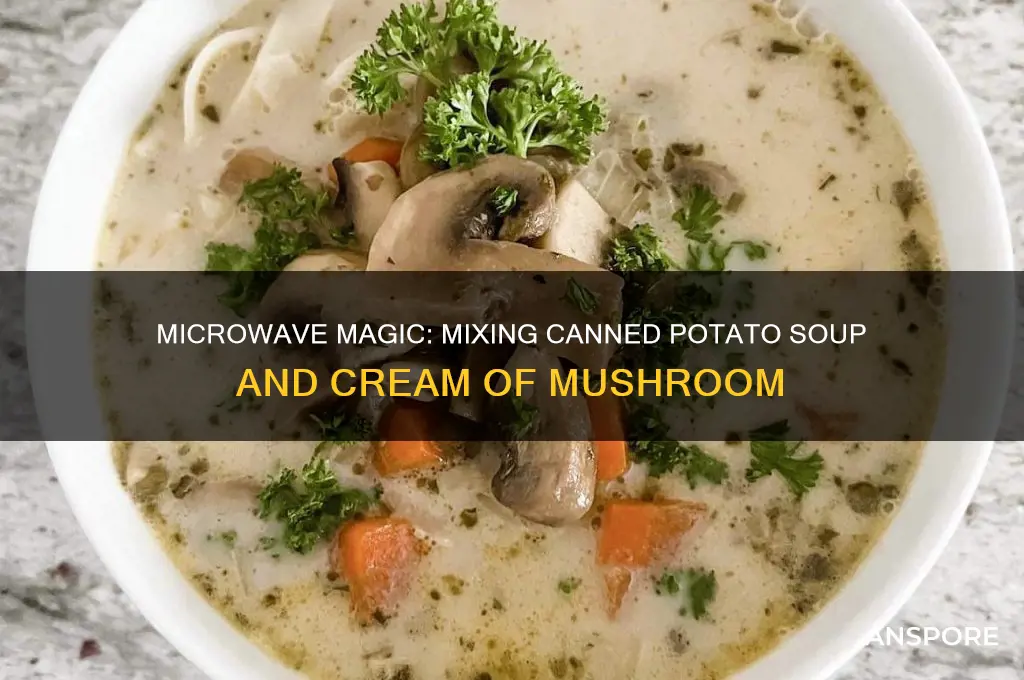 can i mic canned potato soup and crem of mushroom