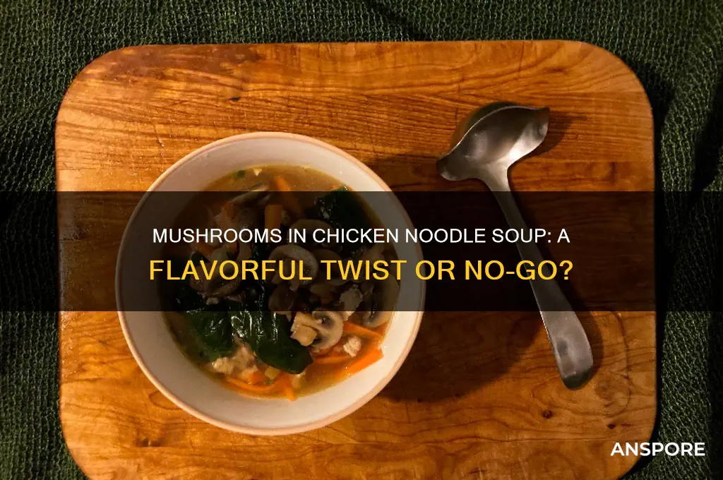 can i put mushrooms in chicken noodle soup