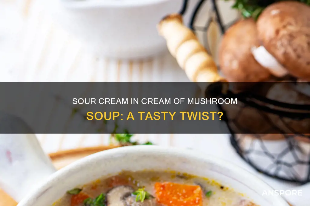 can i put sour cream in cream of mushroom soup