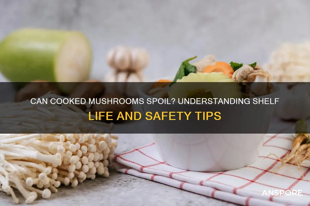 can mushrooms go abd after beeing cooked
