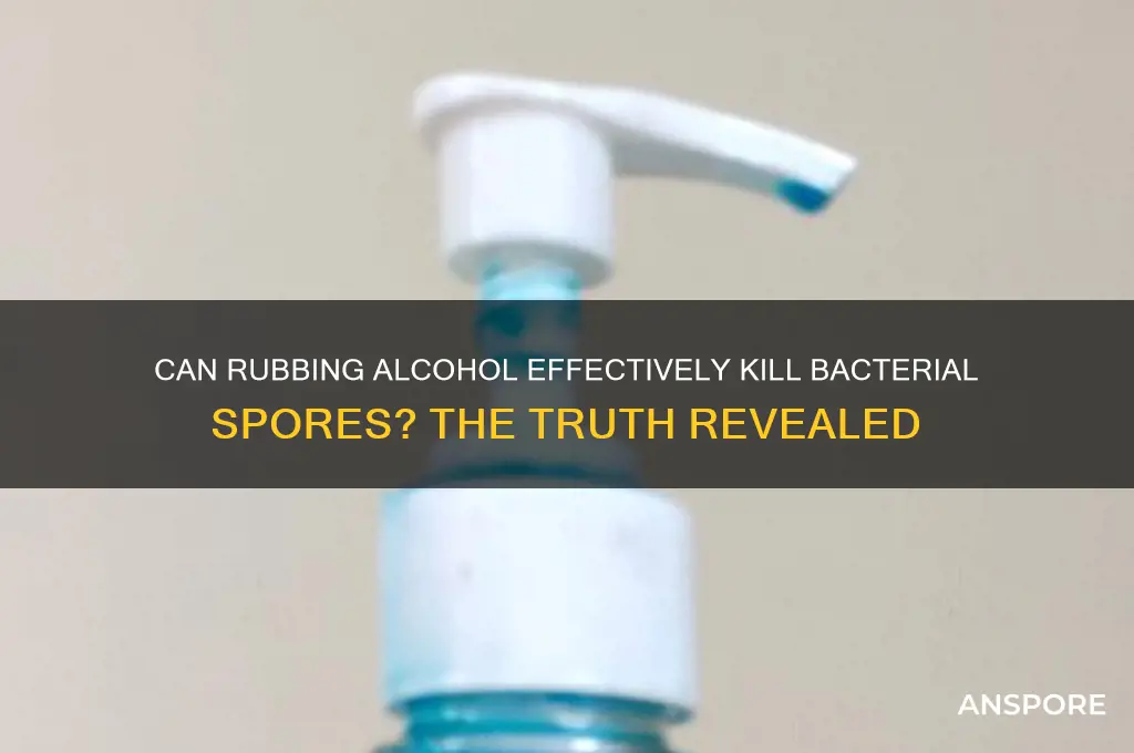 can rubbing alcohol kill bacterial spores