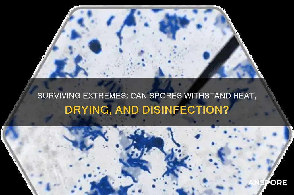 can spores survive high temperatures drying and disinfection