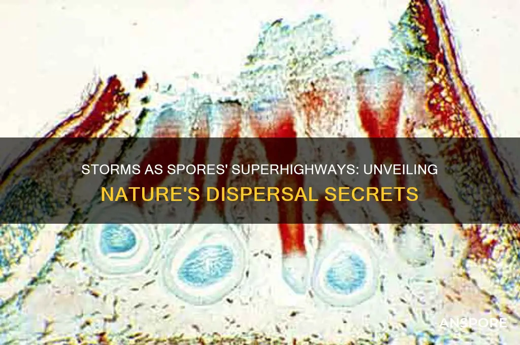 can spores travel via storms