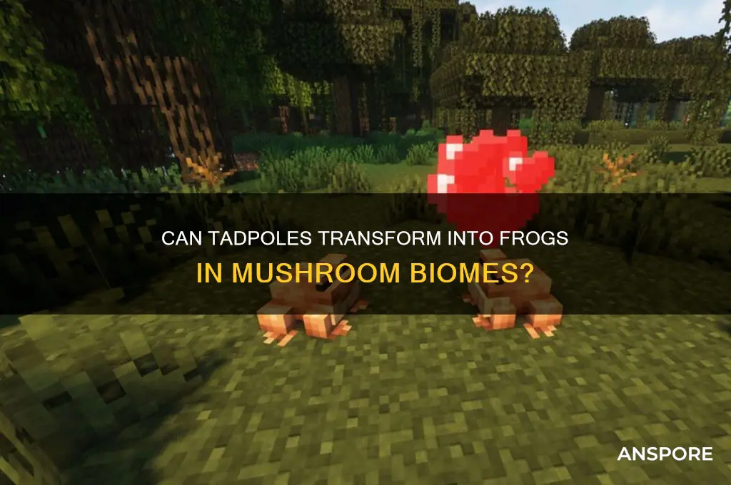 can tadepols grow into frogs in a mushroom biome
