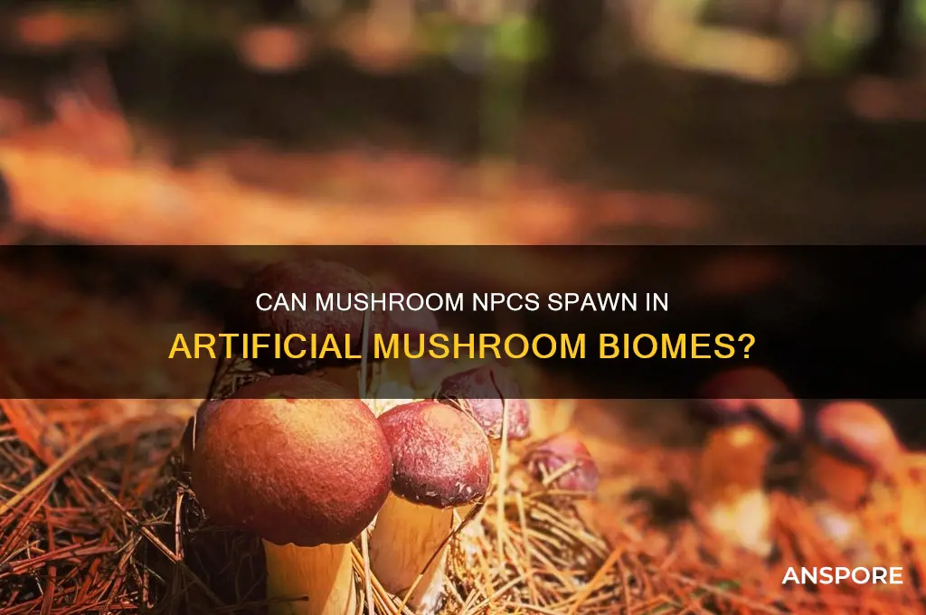 can the mushroom npc spawn in artificial mushroom biome