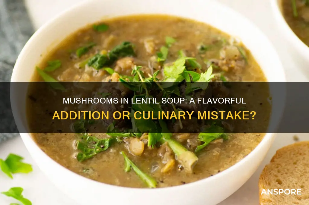 can uou put mushrooms in lentil suop