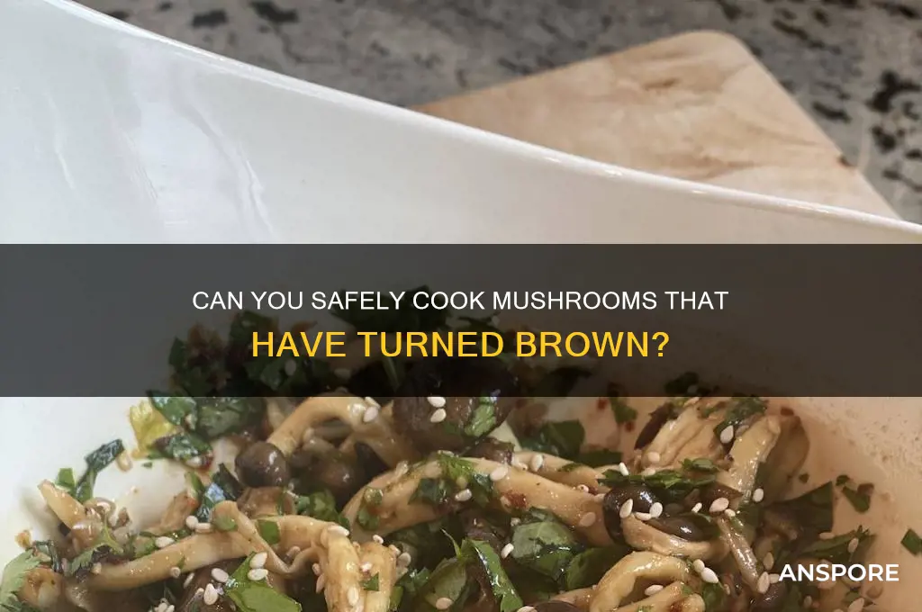 can you cook mushrooms that have turned brown