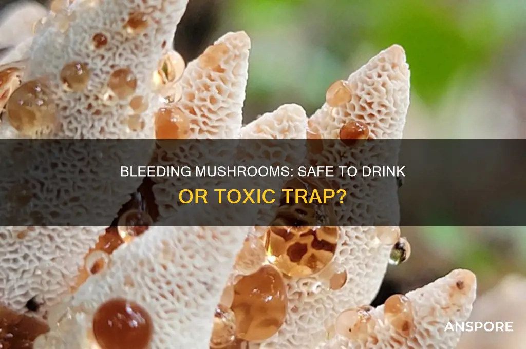 can you drink from a bleeding mushroom