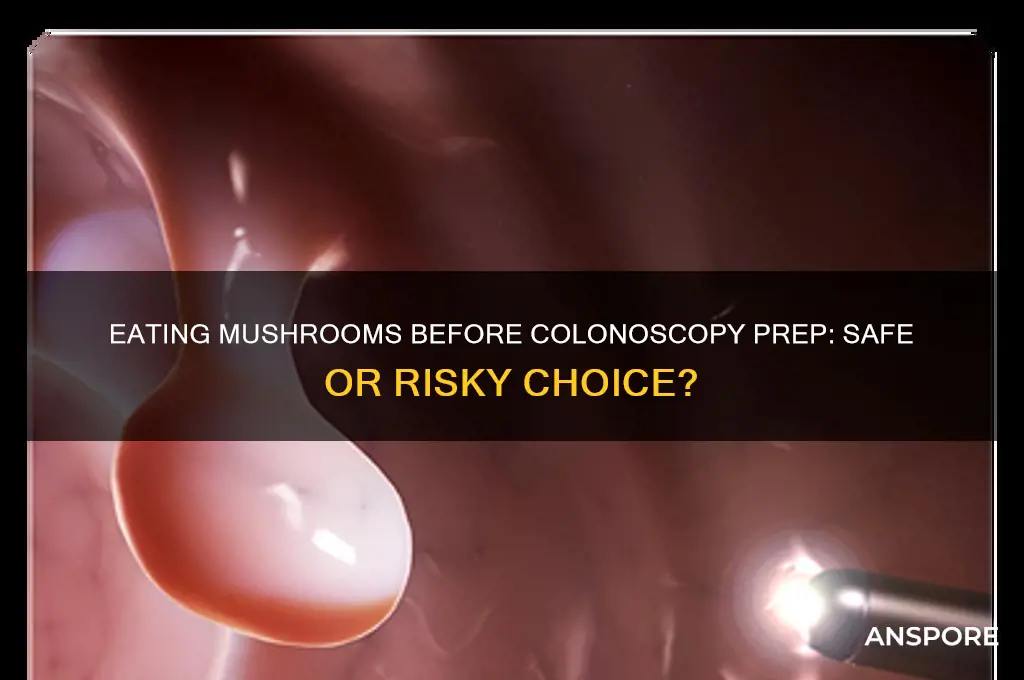 can you eat mushrooms the day before coloniscooy prep