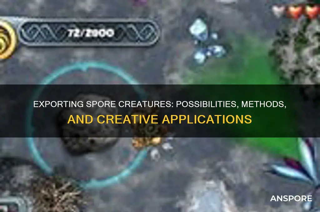 can you export spore creatures