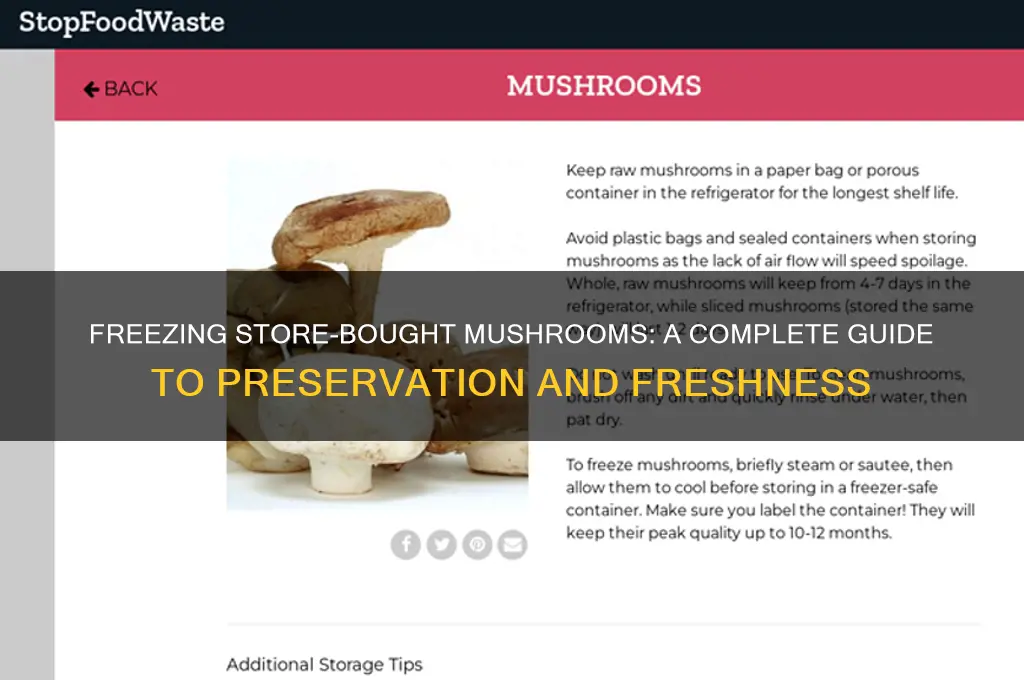 can you freeze atore bought mushrooms