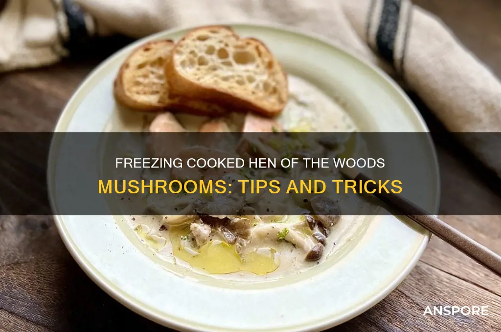 can you freeze cooked hen on the woods mushrooms