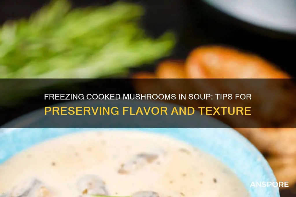 can you freeze cooked mushrooms in soup
