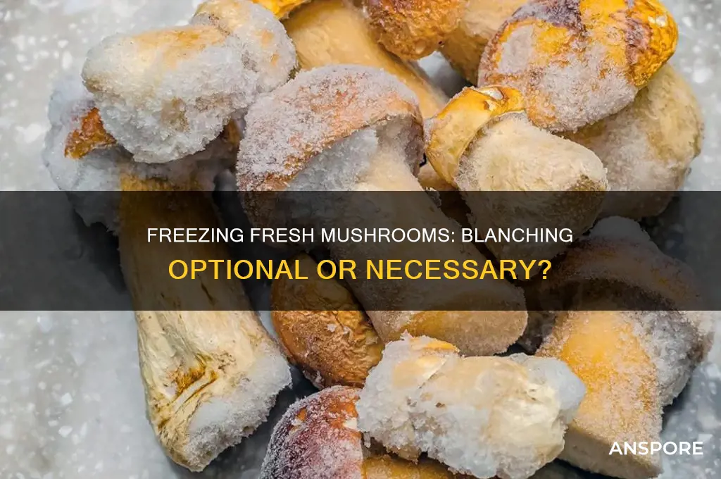 can you freeze fresh mushroom without blanching them before