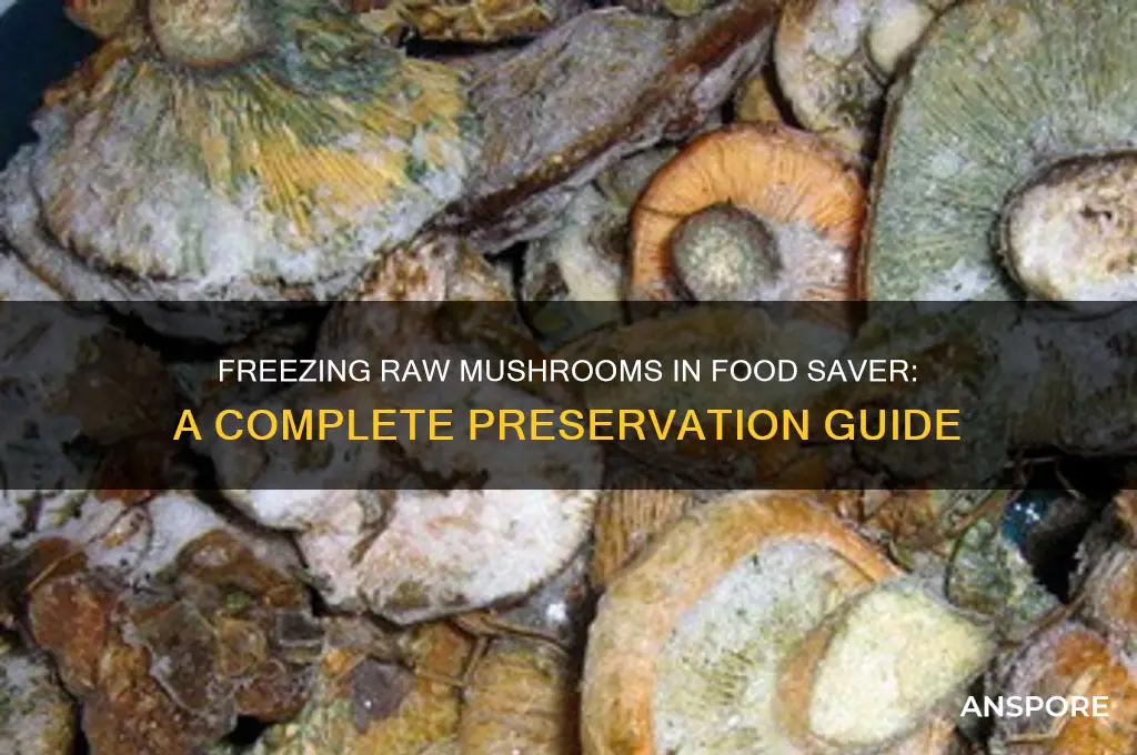 can you freeze raw mushrooms in food saver