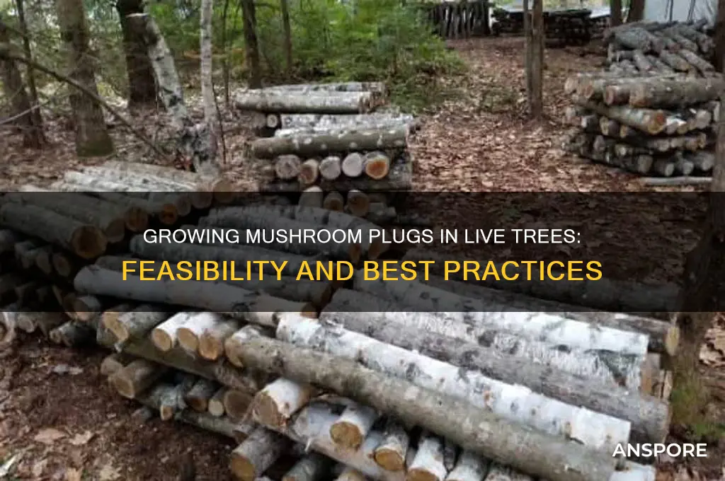 can you grow mushroom plugs in live trees