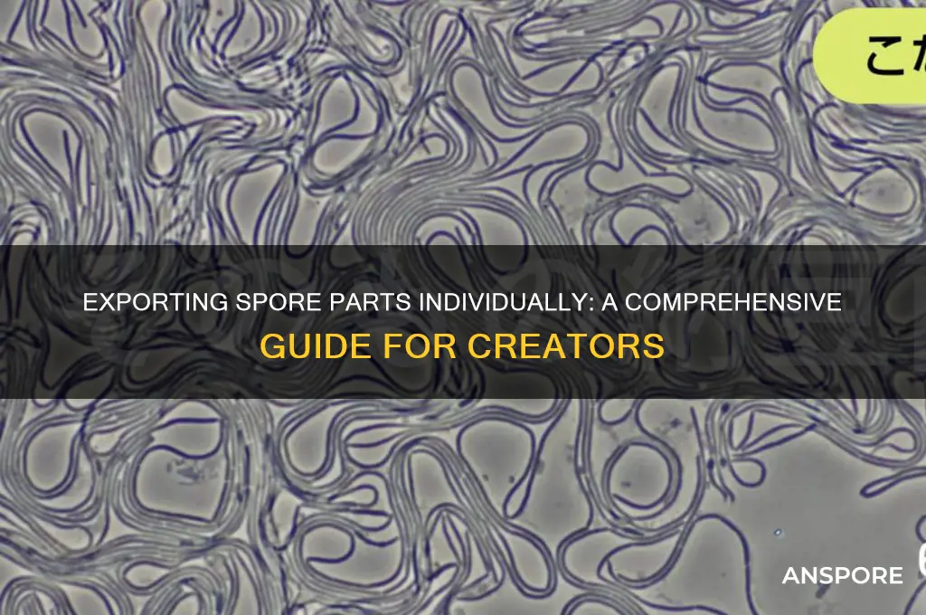can you individually export spore parts