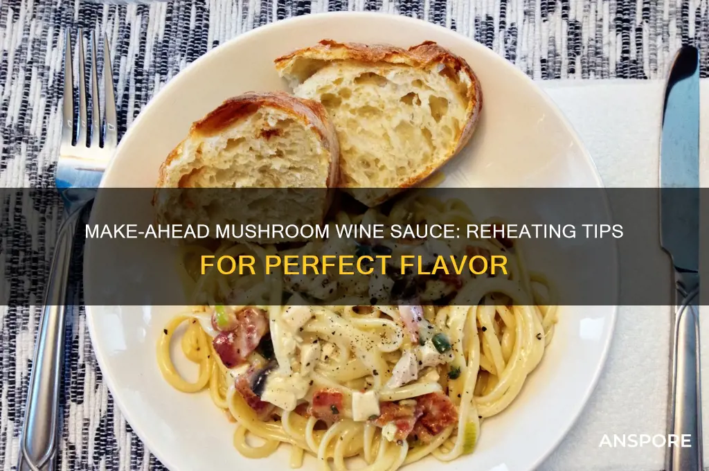 can you make mushroom wine sauce ahead and reheat