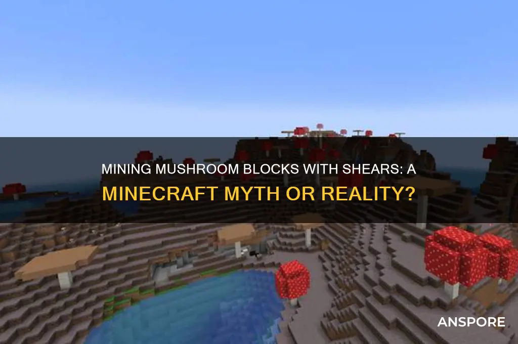 can you mine mushroom blocks with shears
