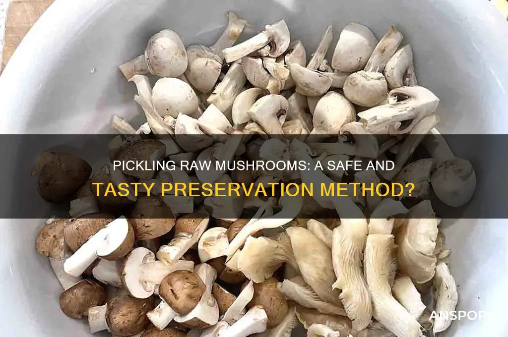 can you pickle raw mushrooms