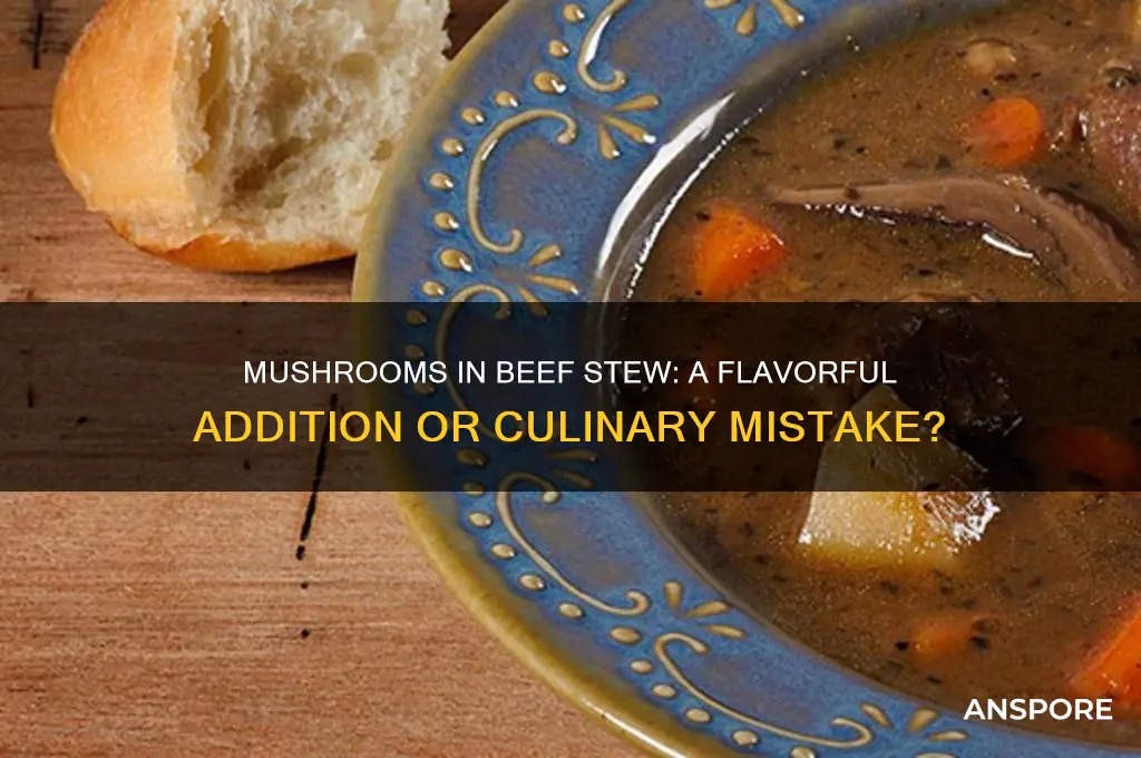 can you put mushrooms in a beef stew