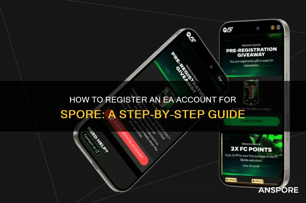 can you register ea acount on spore