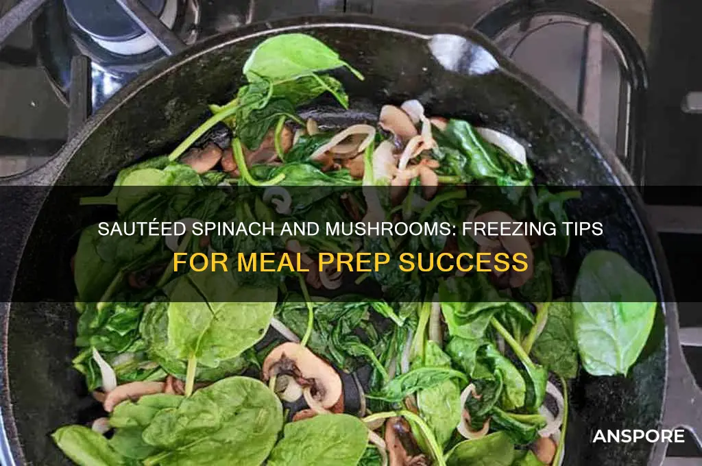 can you saute spinach and mushrooms and freeze them together