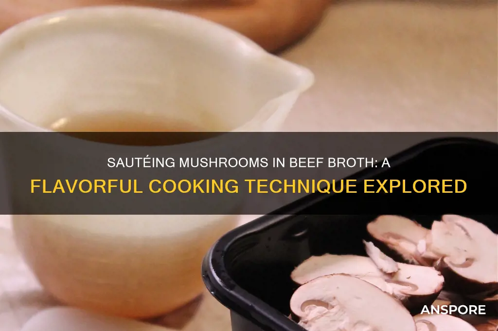 can you sauter mushrooms in beef broth