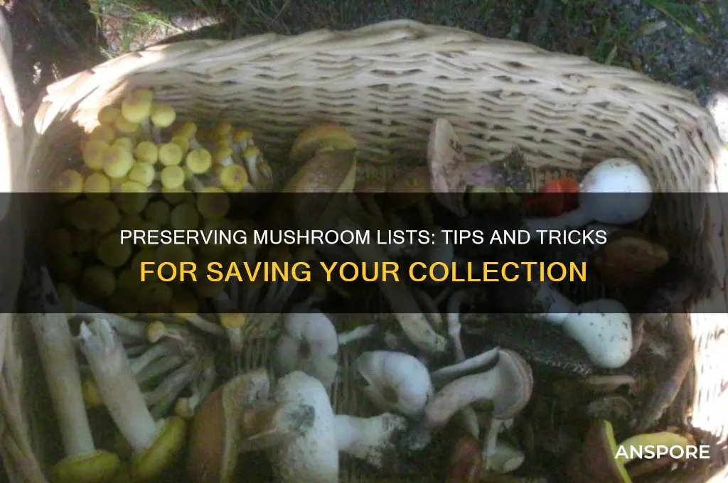 can you save mushroom lis2