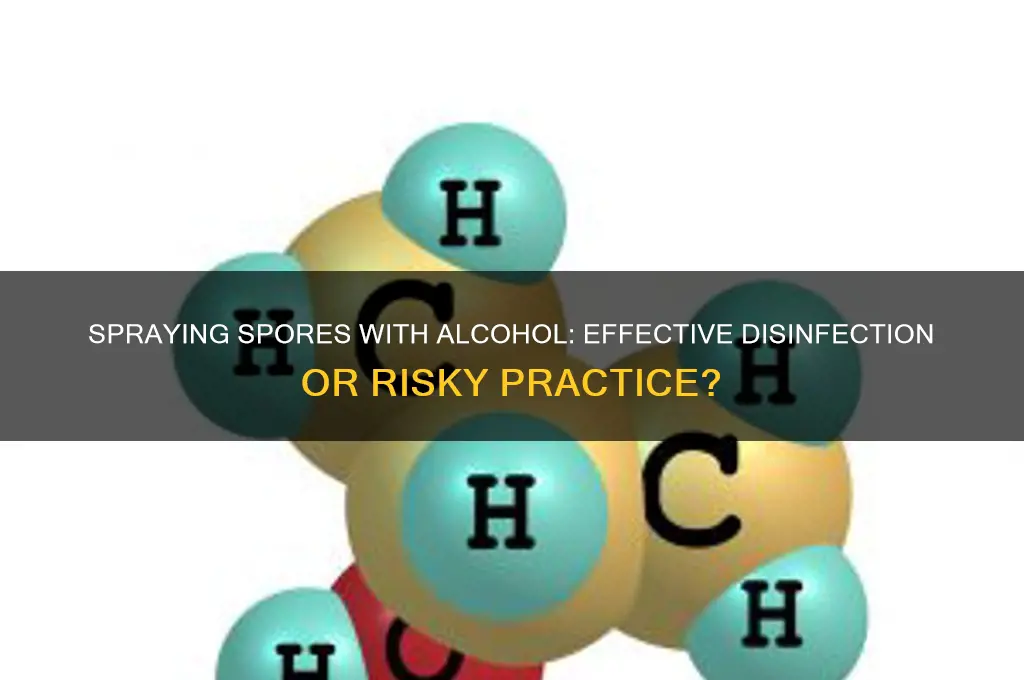 can you spray spores with alcohol