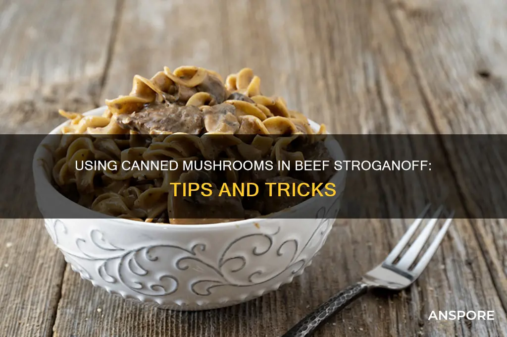 can you use canned mushrooms in beef stroganoff