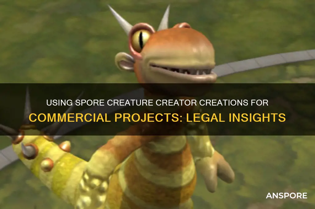 can you use spore creature creator creatures for commercial use