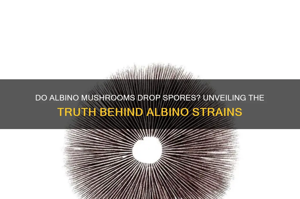do albino mushrooms drop spores