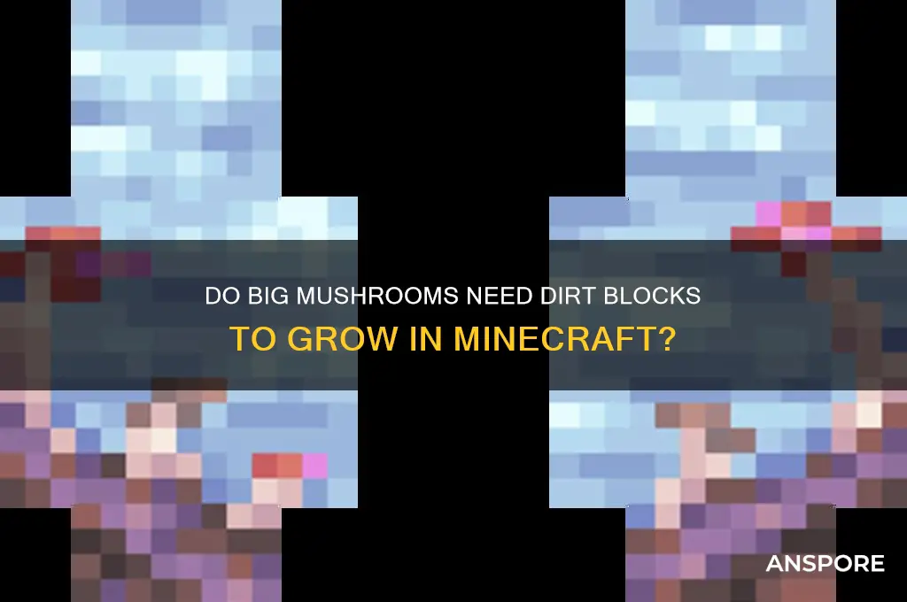 do big mushrooms have to be surrounded by dirt blocks
